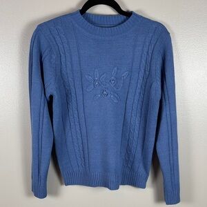 Vintage Haband Blue Cable Knit Sweater
